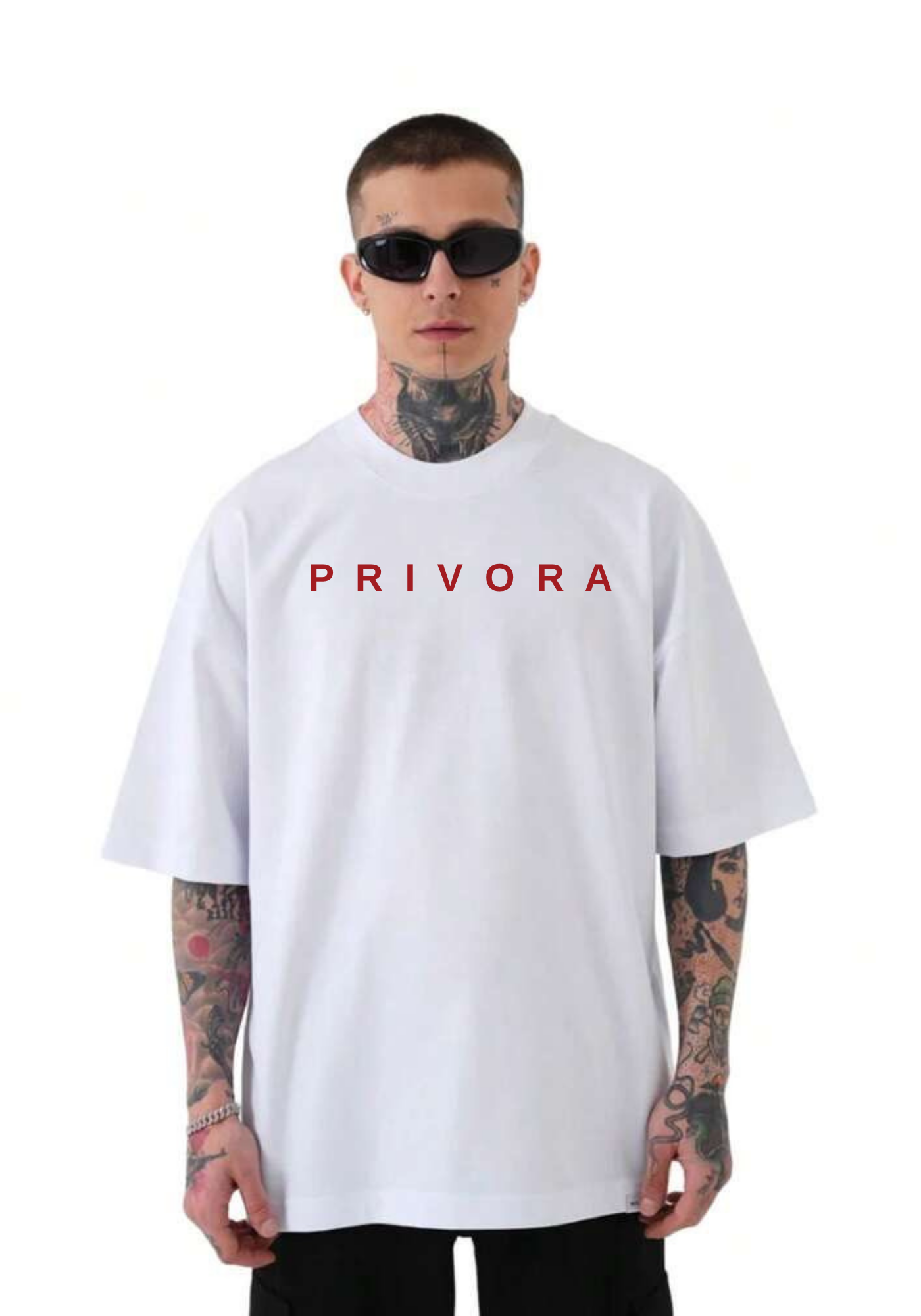 Privora premium white oversized Tshirt Unisex