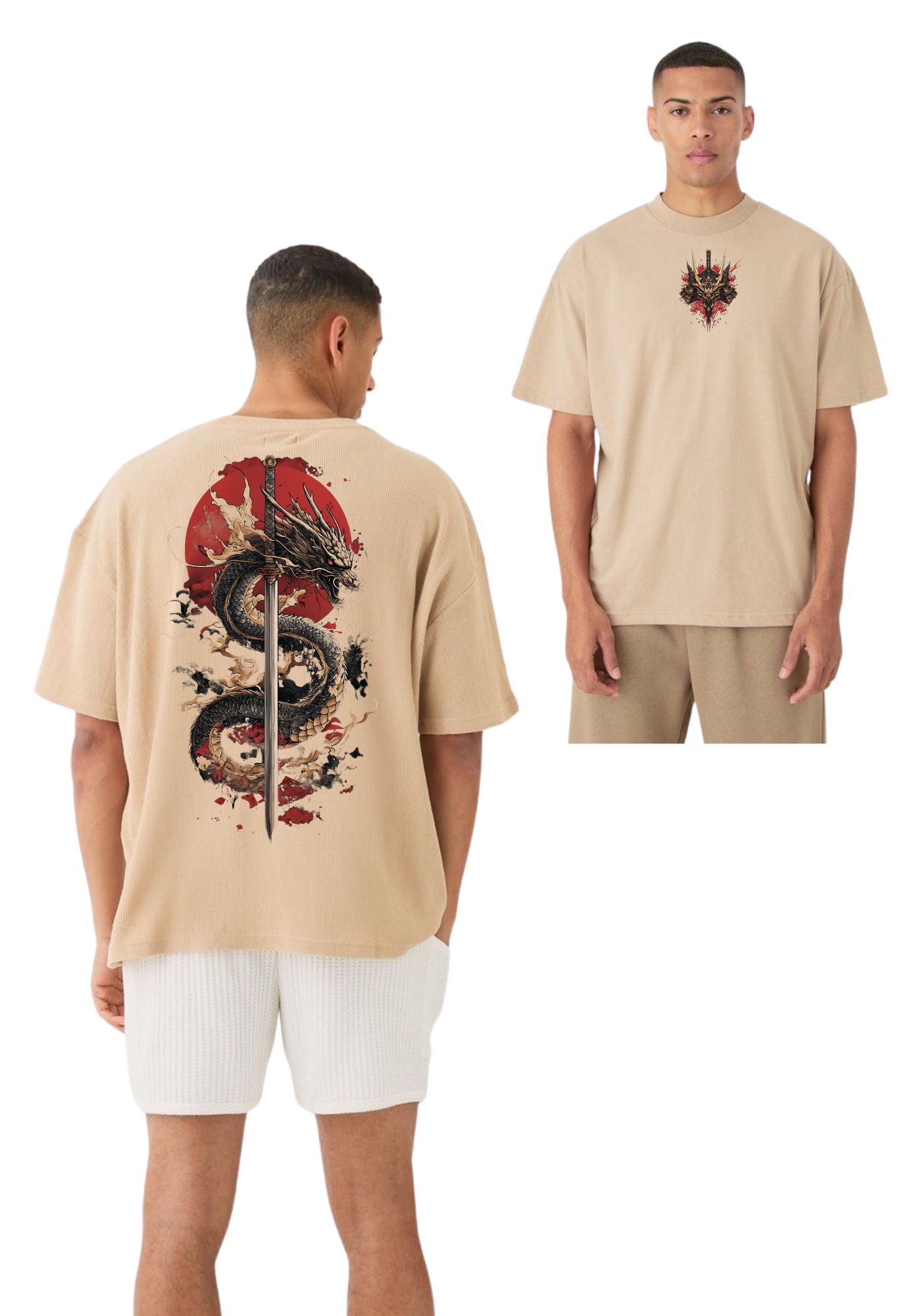 Dragon Blade Oversized T-Shirt – Japanese Streetwear Graphic Tee
