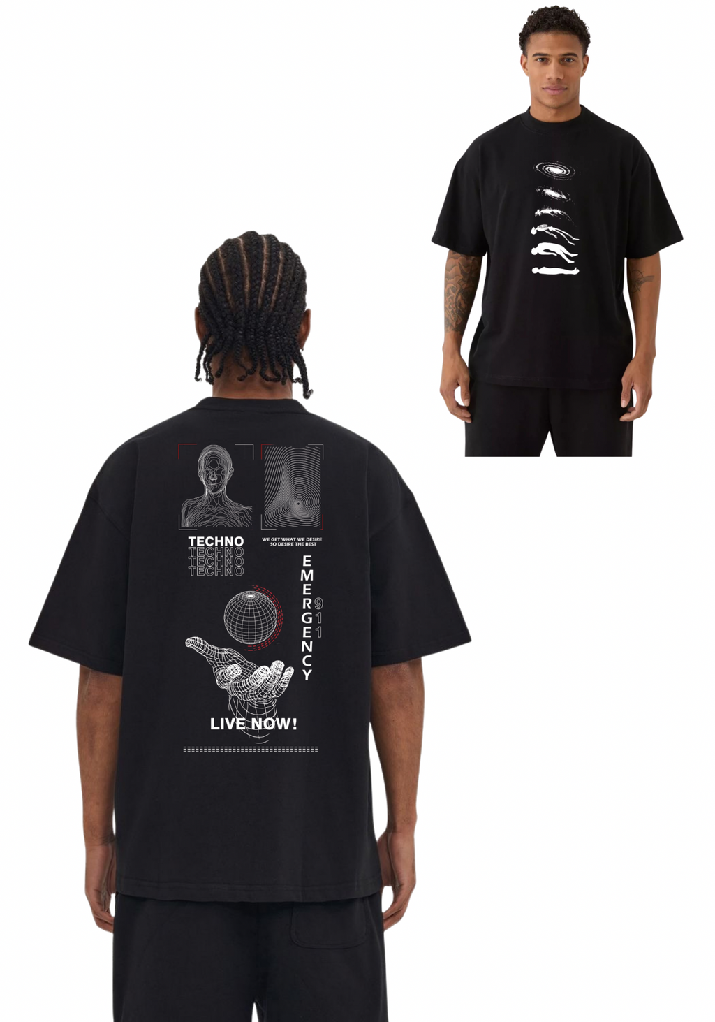 Futuristic Streetwear Graphic Oversized Tee Unisex